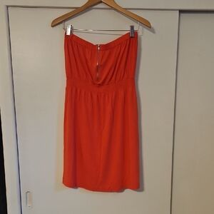 GAP Orange Strapless Sheath Dress